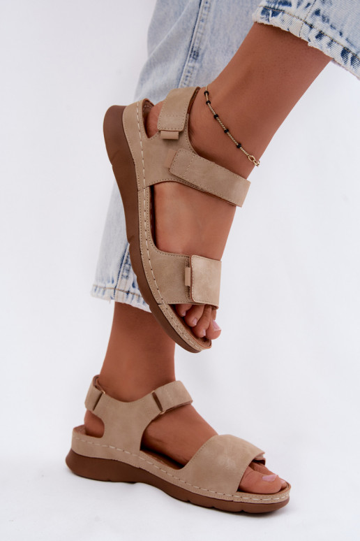 Sandales à plateforme pour femmes couleur sable Linora