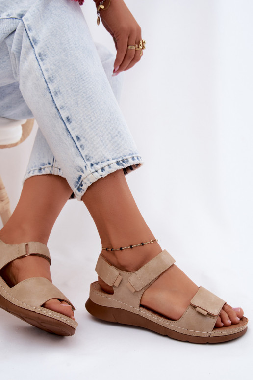 Sandales à plateforme pour femmes couleur sable Linora