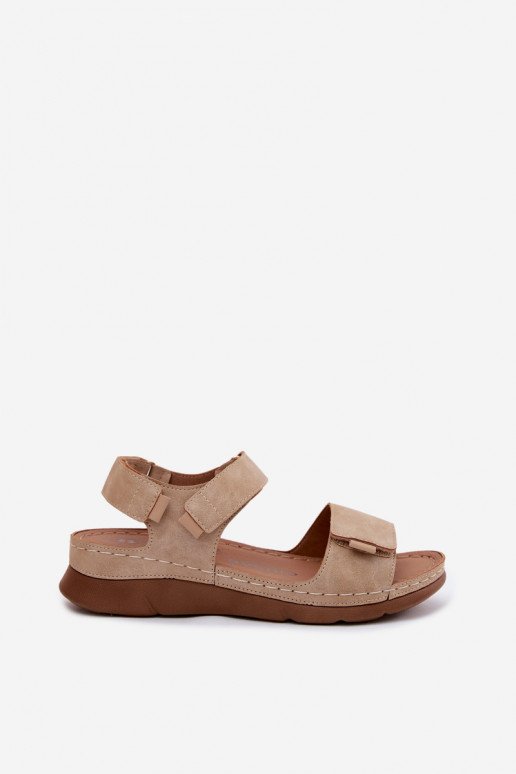 Sandales pour femmes avec une plateforme beige Linora