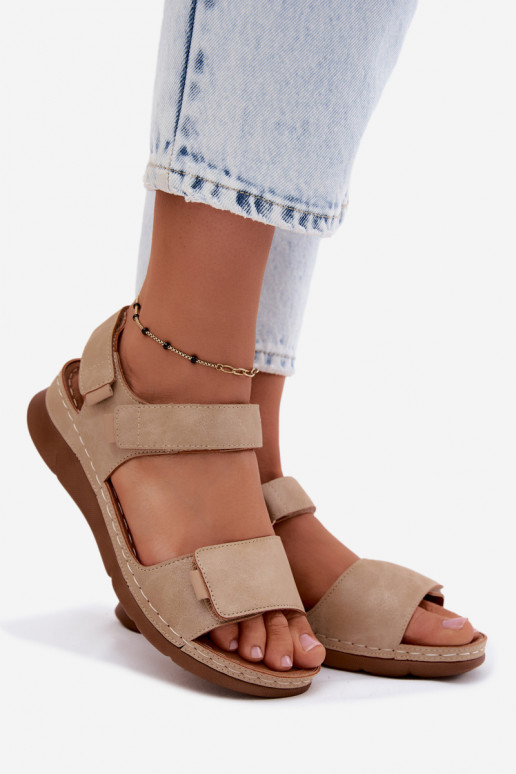 Sandales à plateforme pour femmes couleur sable Linora