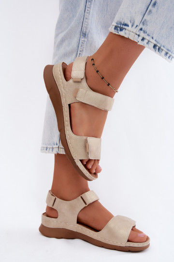 Sandales à plateforme pour femmes couleur or Linora