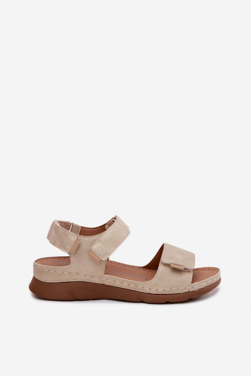 Sandales pour femmes avec une plateforme couleur dorée Linora