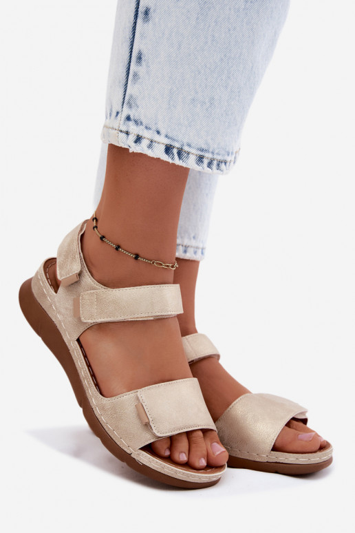 Sandales à plateforme pour femmes couleur or Linora