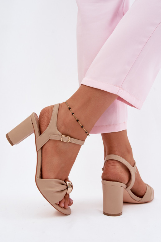 Sandales pour femmesImitacji Skóry avec des talons beige Spella