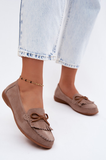 Mocassins pour femmes en daim synthétique couleur sable Vantae 2