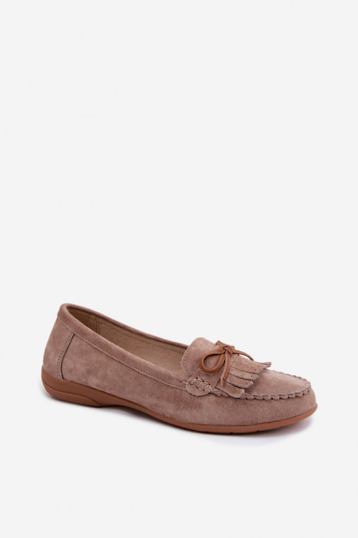 Mocassins pour femmes en daim synthétique couleur sable Vantae