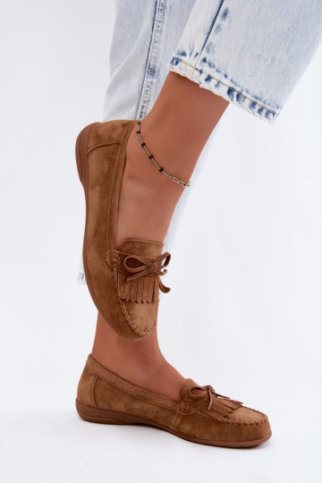 Mocassins pour femmes en daim synthétique couleur marron Vantae