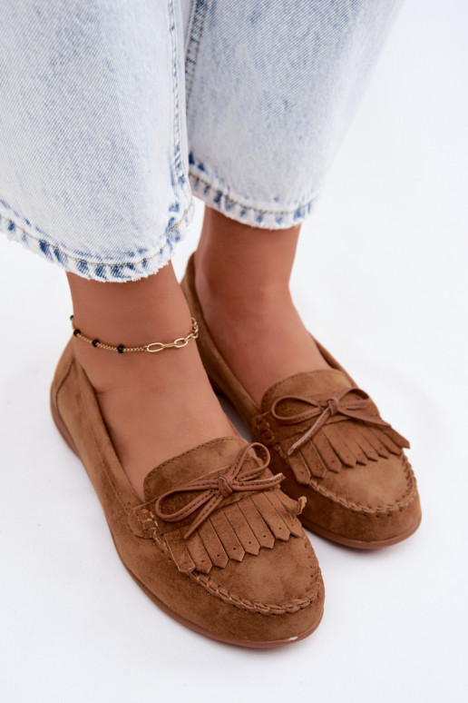 Mocassins pour femmes en daim synthétique couleur marron Vantae
