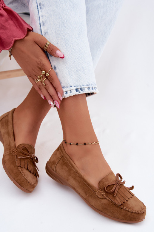 Mocassins pour femmes en daim synthétique couleur marron Vantae
