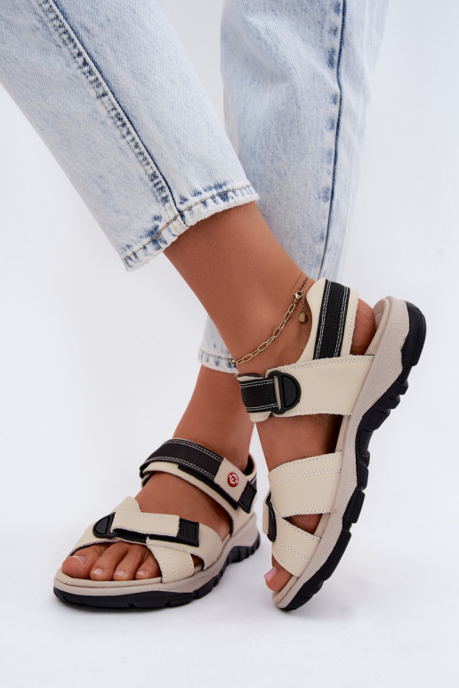 Sandales pour femmes Féminin avec attaches adhésives beige Blingy