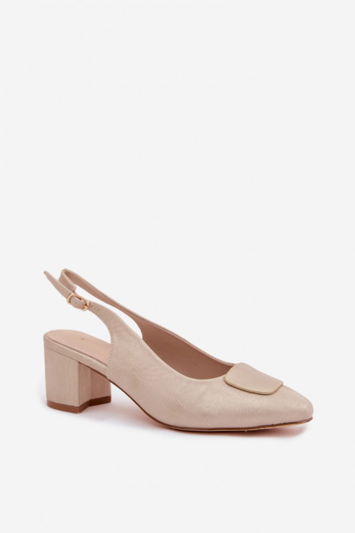 Sandales pour femmes Obcas Słupek Ozdoba couleur dorée Il fautden