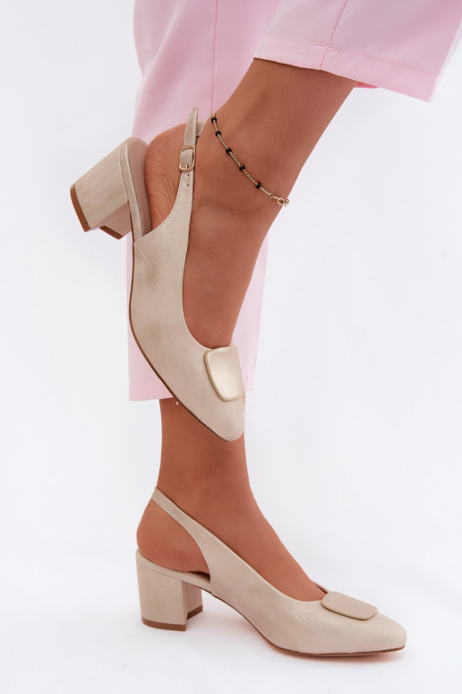 Sandales pour femmes Obcas Słupek Ozdoba couleur dorée Il fautden