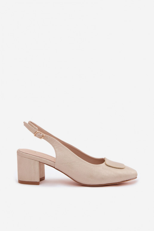 Sandales pour femmes Obcas Słupek Ozdoba couleur dorée Il fautden