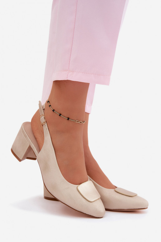 Sandales pour femmes Obcas Słupek Ozdoba couleur dorée Il fautden