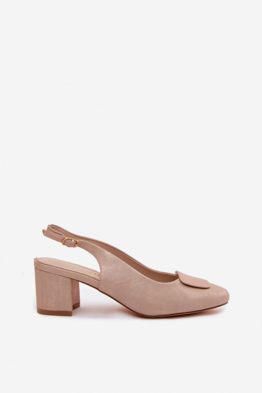 Sandales pour femmes Obcas Słupek Ozdoba couleur or rose Il fautden