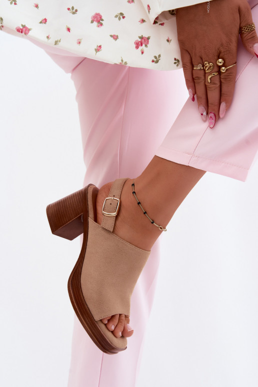 Sandales à talons hauts pour femmeImitacji en daimu beige Eclipse