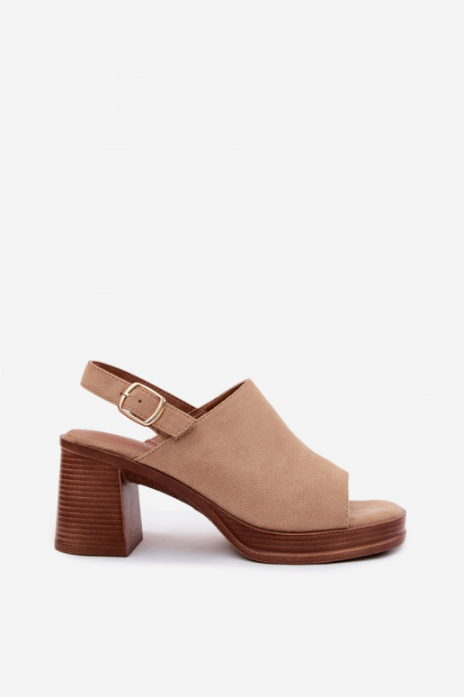 Sandales à talons hauts pour femmeImitacji en daimu beige Eclipse