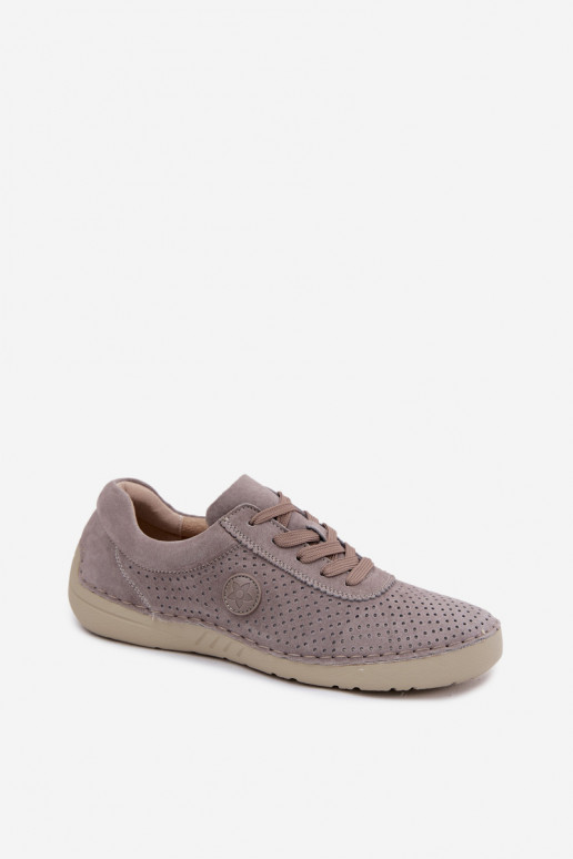 Peau en daim chaussures Féminin avec des lacets beige Bahia