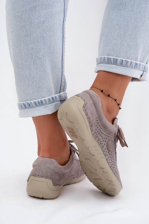 Chaussures pour femmes en daim synthétique à lacets couleur sable Bahia