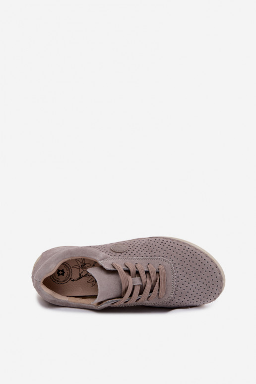 Chaussures pour femmes en daim synthétique à lacets couleur sable Bahia