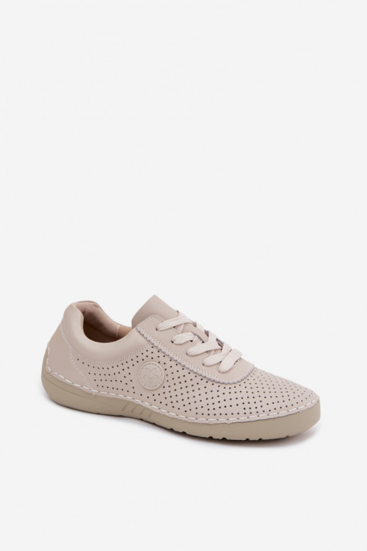 Chaussures en cuir ivoire pour femmes à lacets Bahia