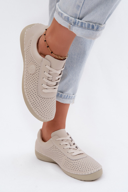 Peau chaussures Féminin avec des lacets couleur ivoire Bahia