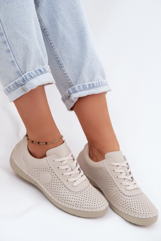 Peau chaussures Féminin avec des lacets couleur ivoire Bahia