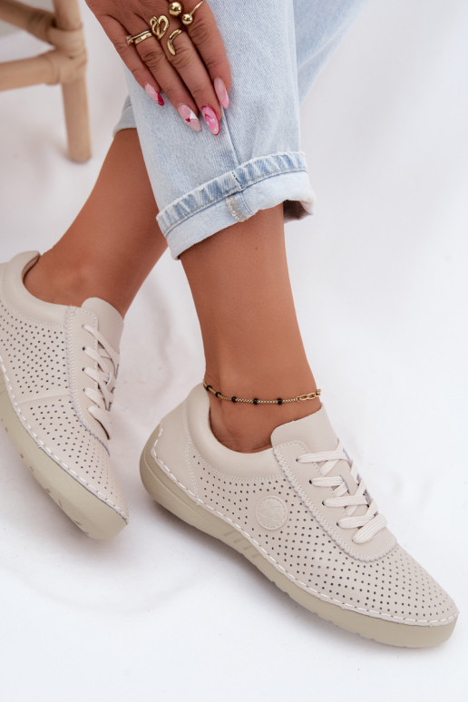 Peau chaussures Féminin avec des lacets couleur ivoire Bahia