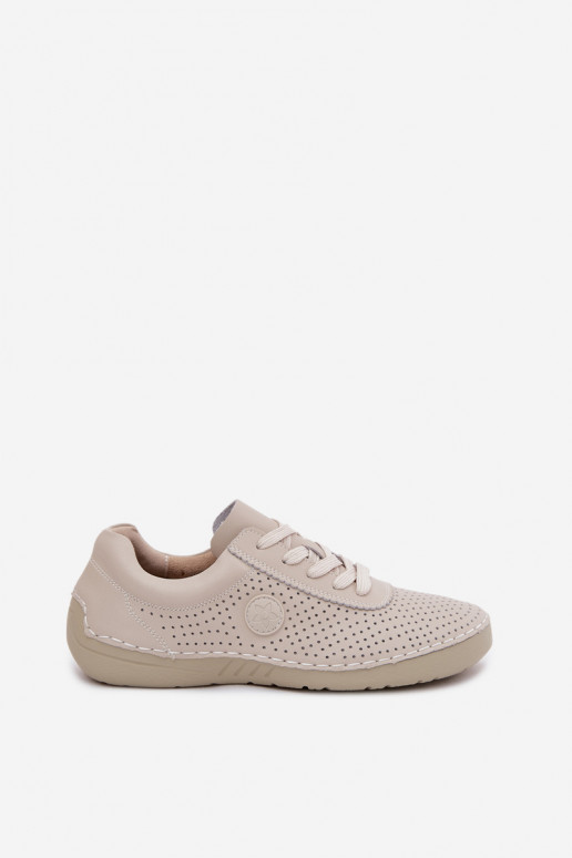 Chaussures en cuir ivoire pour femmes à lacets Bahia