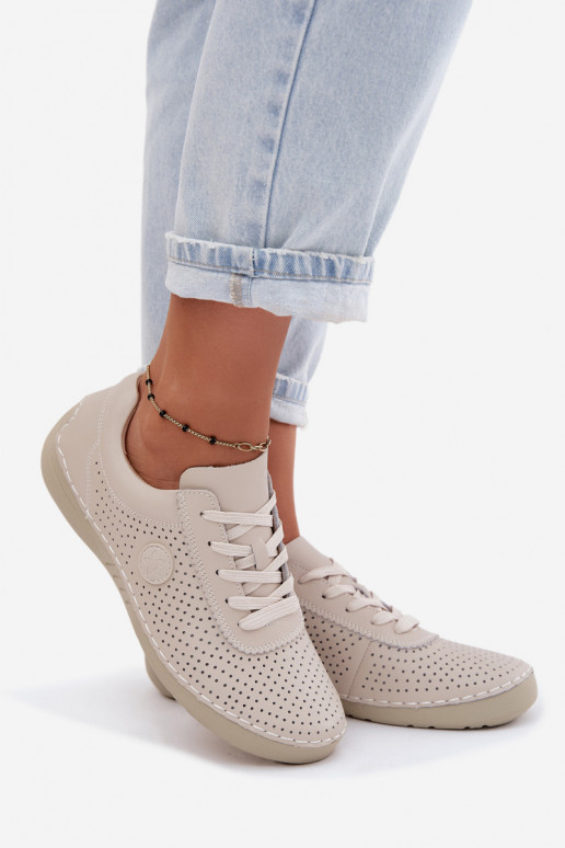 Chaussures en cuir ivoire pour femmes à lacets Bahia