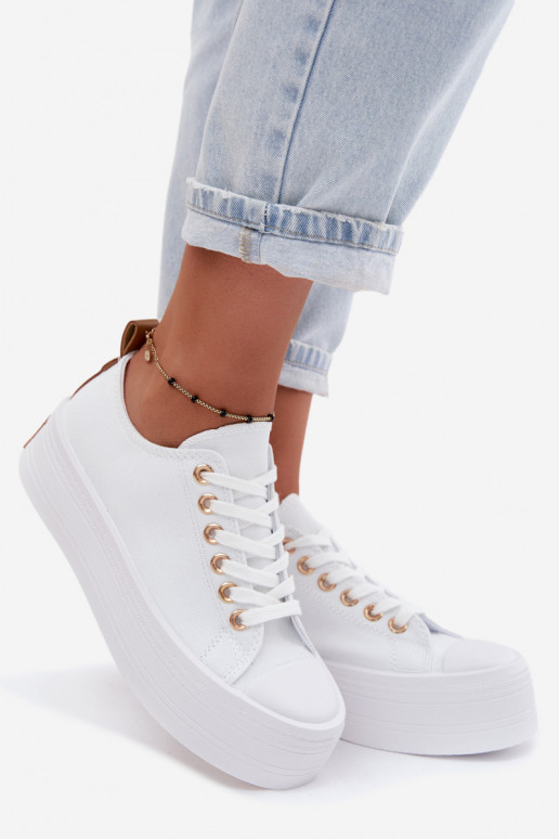 Chaussures décontractées blanches avec plateforme Amalfi
