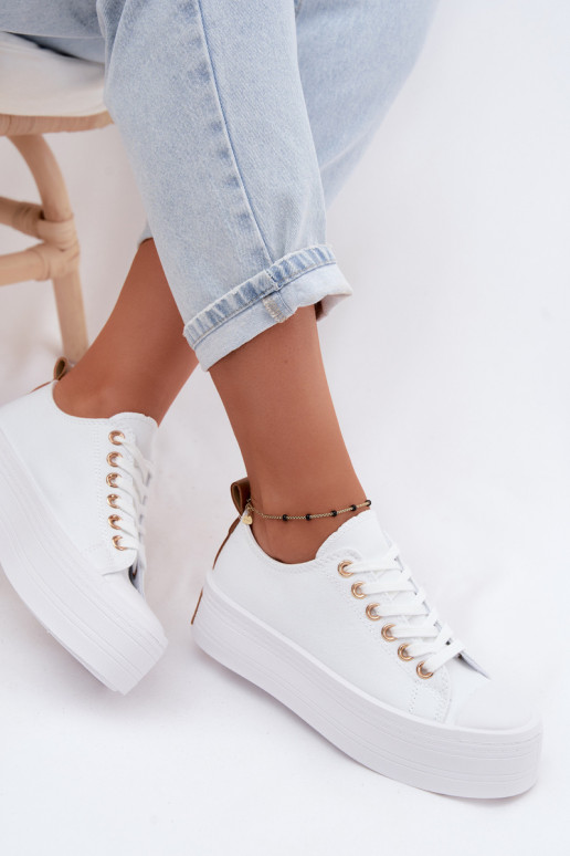Chaussures décontractées blanches avec plateforme Amalfi