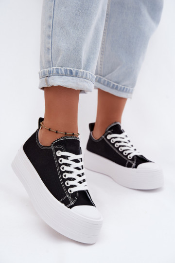 Chaussures décontractées noires avec plateforme Amalfi