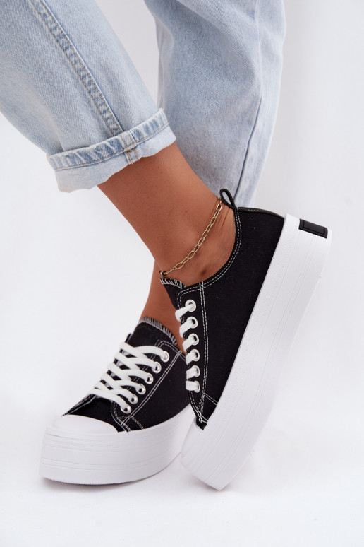 Chaussures décontractées noires avec plateforme Amalfi