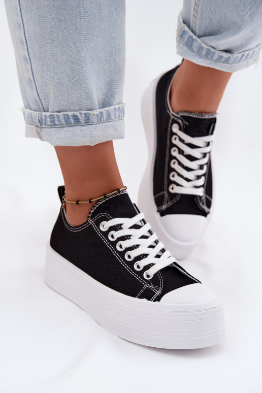Chaussures décontractées noires avec plateforme Amalfi