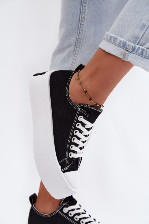 Chaussures décontractées noires avec plateforme Amalfi