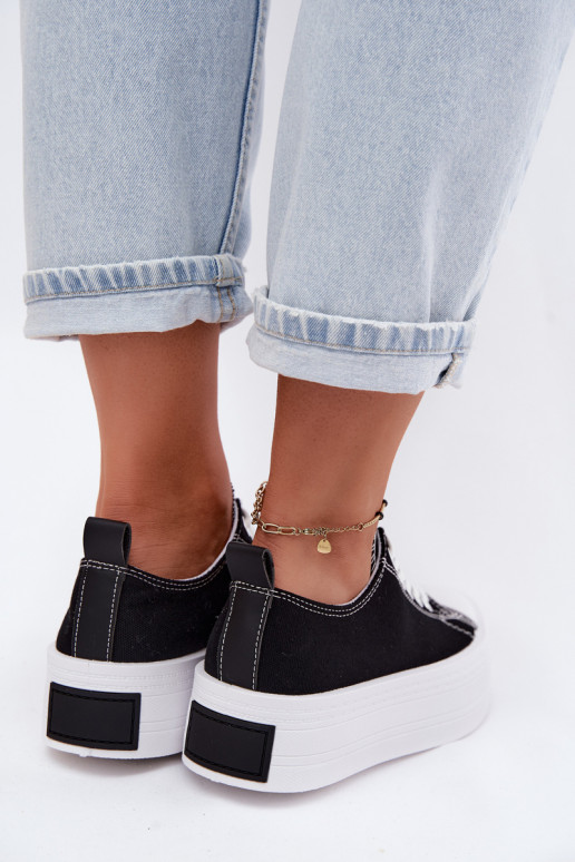 Chaussures décontractées noires avec plateforme Amalfi