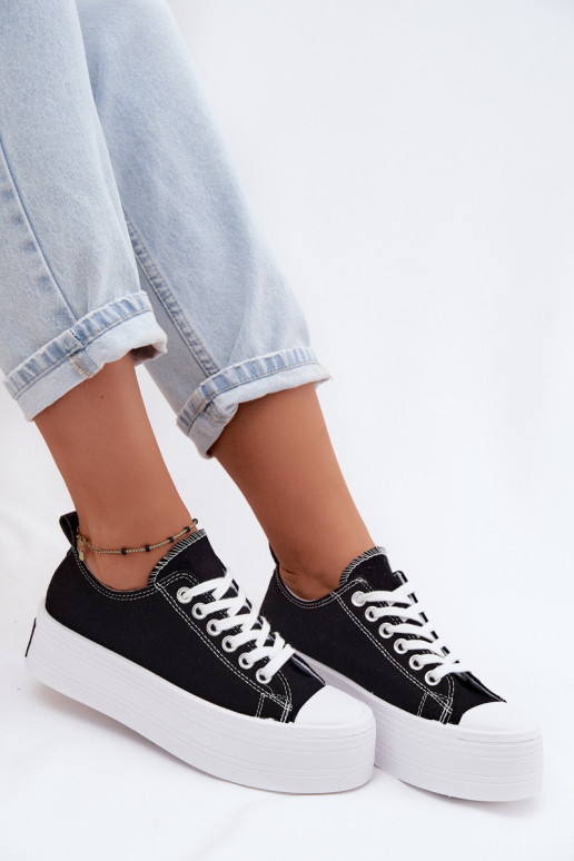 Chaussures décontractées noires avec plateforme Amalfi