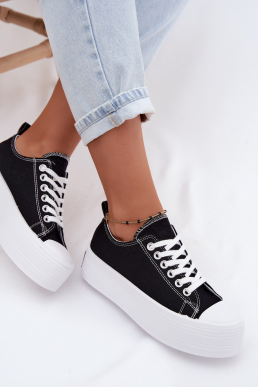Chaussures décontractées noires avec plateforme Amalfi