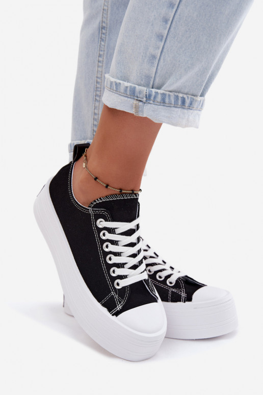 Chaussures décontractées noires avec plateforme Amalfi