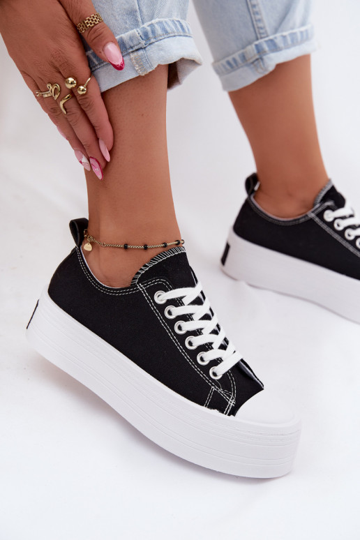 Chaussures décontractées noires avec plateforme Amalfi