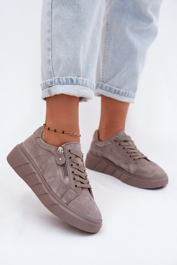 Chaussures à plateforme pour femmes en daim synthétique couleur sable Luna