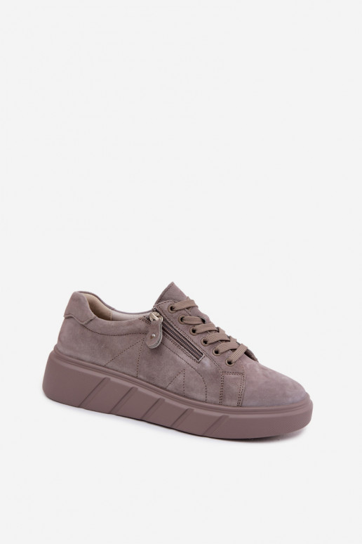 Chaussures à plateforme pour femmes en daim synthétique couleur sable Luna