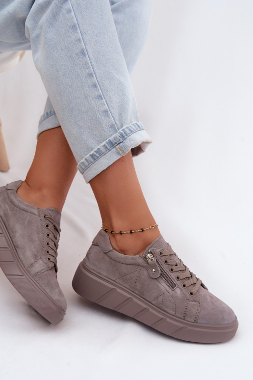 Chaussures à plateforme pour femmes en daim synthétique couleur sable Luna