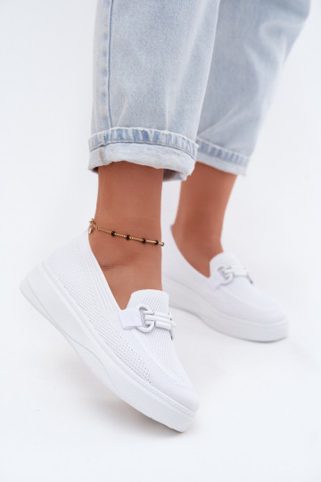 Chaussures à plateforme pour femmes avec ornements en blanc Freshy 2