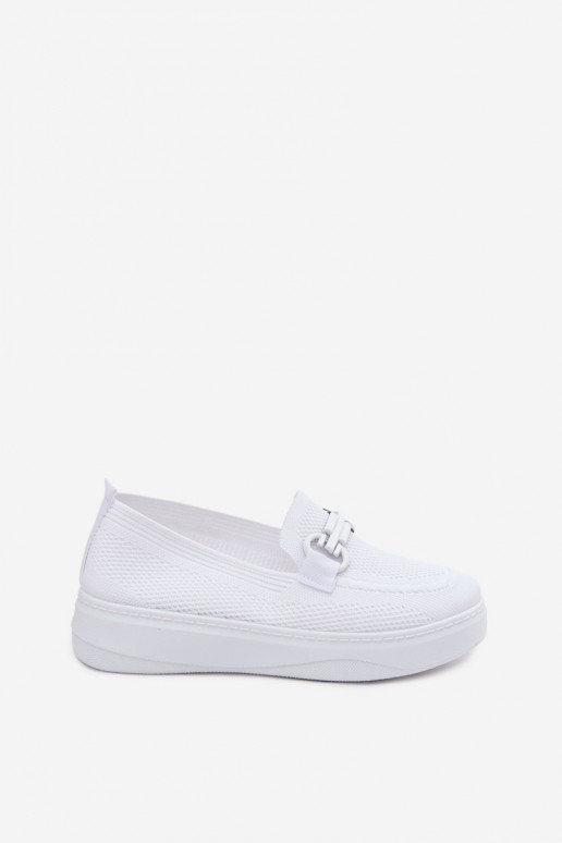 Chaussures à plateforme pour femmes avec ornements en blanc Freshy