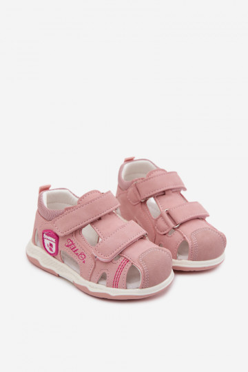 Sandales pour enfants avec fermetures adhésives de couleur rose Ambera