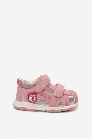 Sandales pour enfants avec fermetures adhésives de couleur rose Ambera 2