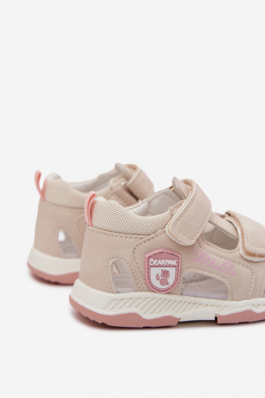des sandales pour les enfants avec attaches adhésives beige Ambera