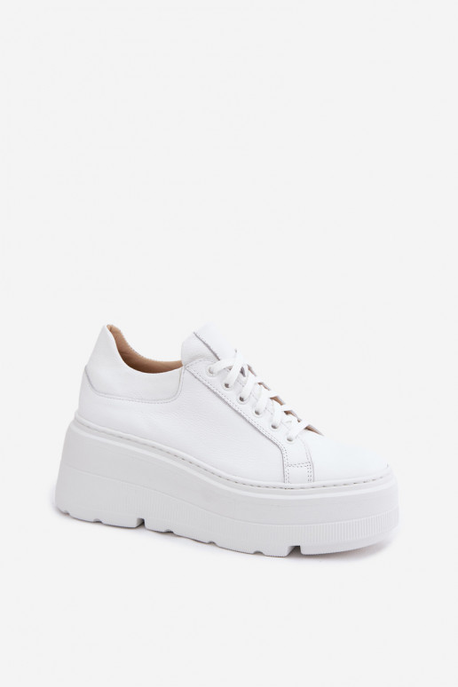 Baskets pour femmes avec plateforme en blanc Zazoo N1000S3